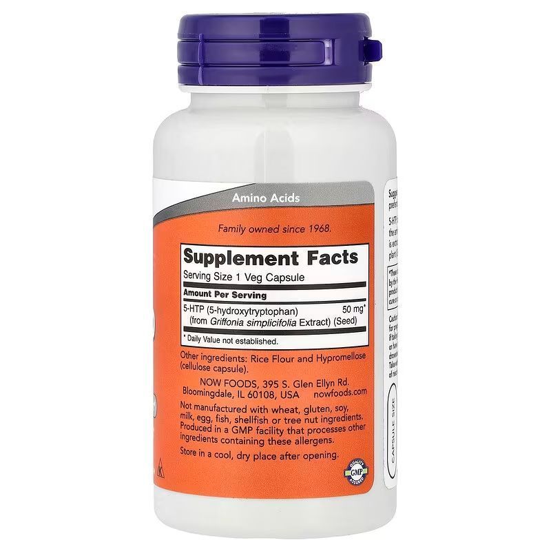 NOW Foods, 5-HTP, 50 мг, 90 капсул