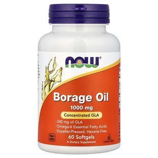 NOW Foods, Borage Oil, 1000 мг, 60 капсул