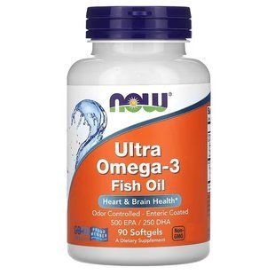 NOW Foods, Ultra Omega-3 Fish Oil, 500 EPA/250 DHA, 90 капсул