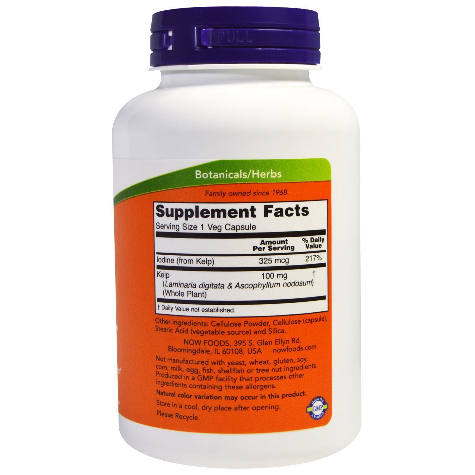 NOW Foods, Kelp, 325 мкг, 250 капсул