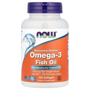 NOW Foods, Omega-3, Molecularly Distilled, 100 капсул