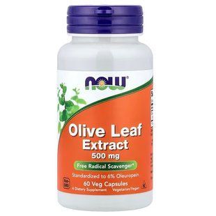 NOW Foods, Olive Leaf Extract, 500 мг, 60 капсул