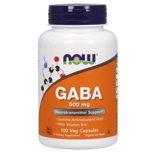 NOW Foods, GABA, 500 мг, 100 вегетаріанських капсул