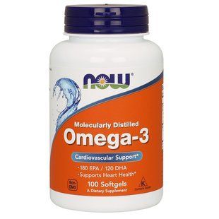 NOW Foods, Omega-3, 180 EPA/120 DHA, 100 м'яких капсул