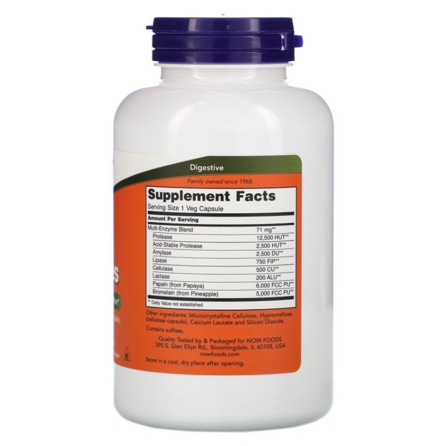 NOW Foods, Plant Enzymes, 120 вегетаріанських капсул