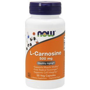 NOW Foods, L-Carnosine, 500 мг, 50 капсул