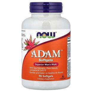NOW Foods, Adam, Superior Men's Multi, 90 м'яких капсул