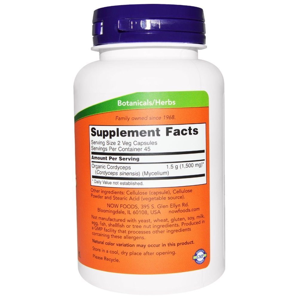 NOW Foods, Cordyceps, 750 мг, 90 капсул