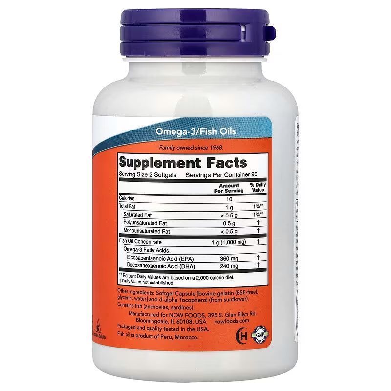 NOW Foods, Omega-3 Mini Gels, 180 капсул