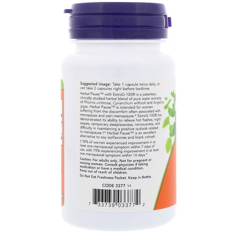 NOW Foods, Herbal Pause With EstroG-100, 60 капсул