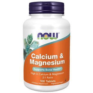 Now Foods, Calcium & Magnesium, 100 таблеток
