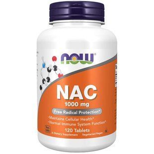 NOW Foods, NAC, 1000&nbsp;мг, 120&nbsp;таблеток