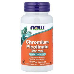 NOW Foods, Chromium Picolinate, 200 мкг, 100 капсул