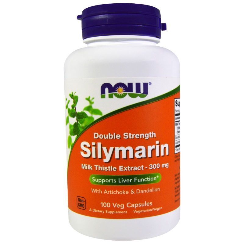 NOW Foods, Silymarin, Double Strength, Milk Thistle Extract, 300 мг, 100 капсул