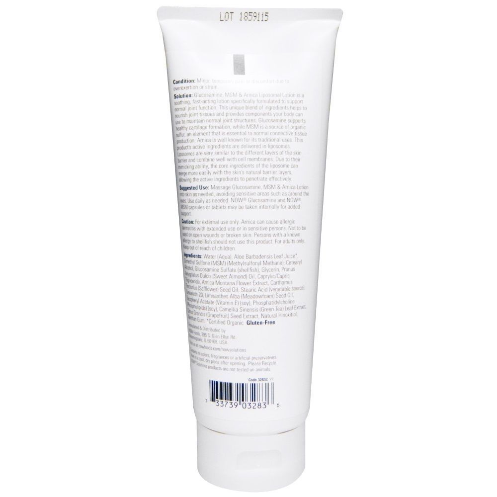 NOW Foods, Glucosamine, MSM & Arnica, Liposome Lotion, 237 мл