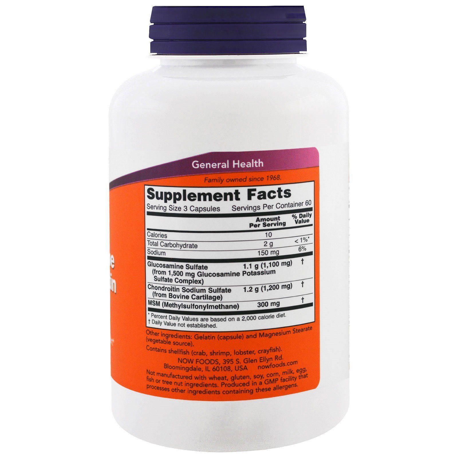 NOW Foods, Glucosamine & Chondroitin with MSM, 180 капсул