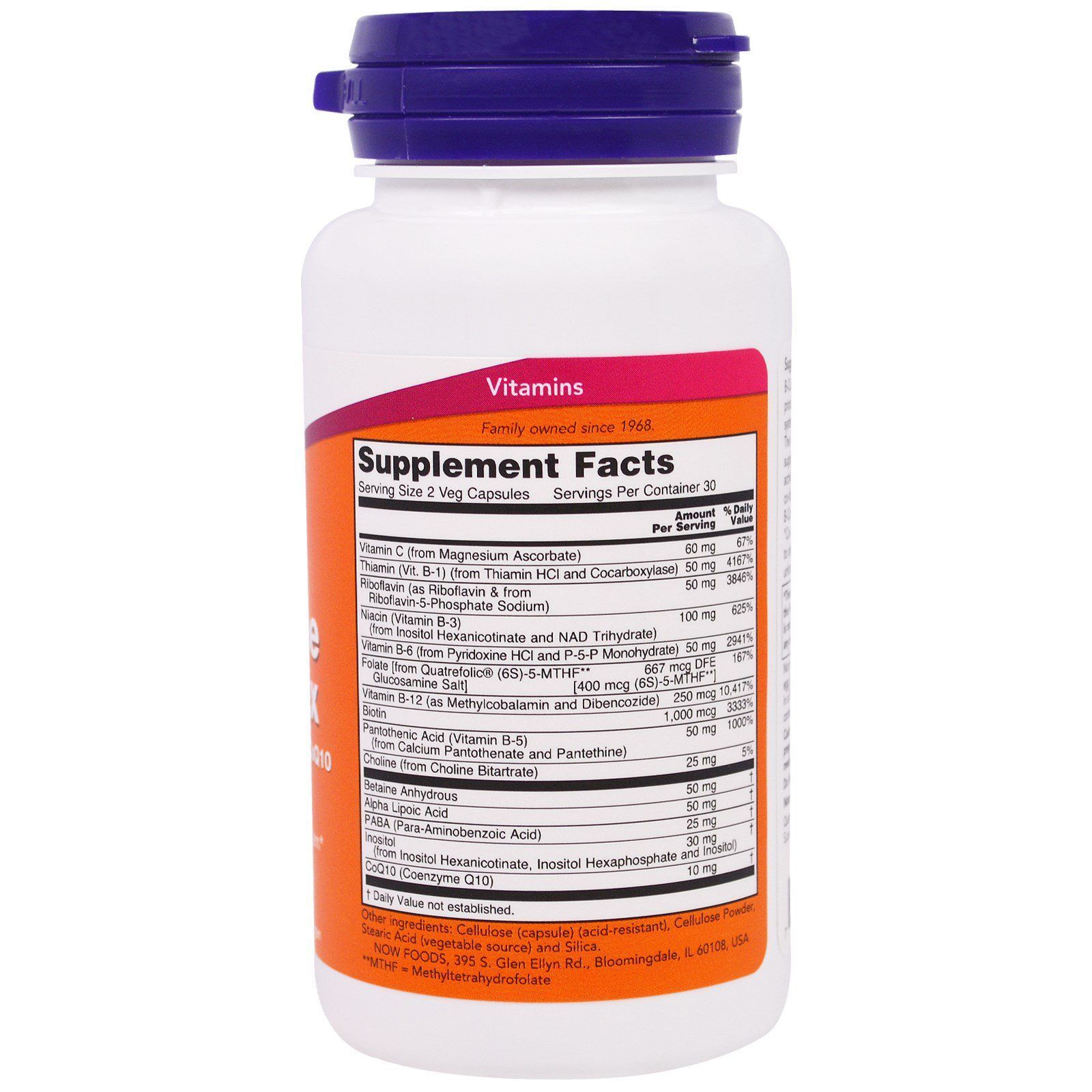 NOW Foods, Co-Enzyme B-Complex, 60 вегетаріанських капсул
