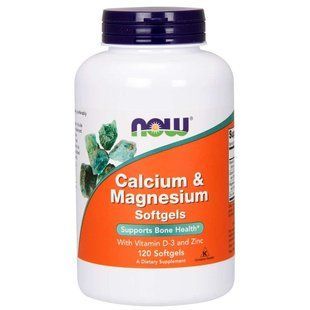 Now Foods, Calcium & Magnesium, with Vitamin D-3 and Zinc, 120 м'яких капсул