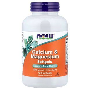 Now Foods, Calcium & Magnesium, with Vitamin D-3 and Zinc, 120 м'яких капсул