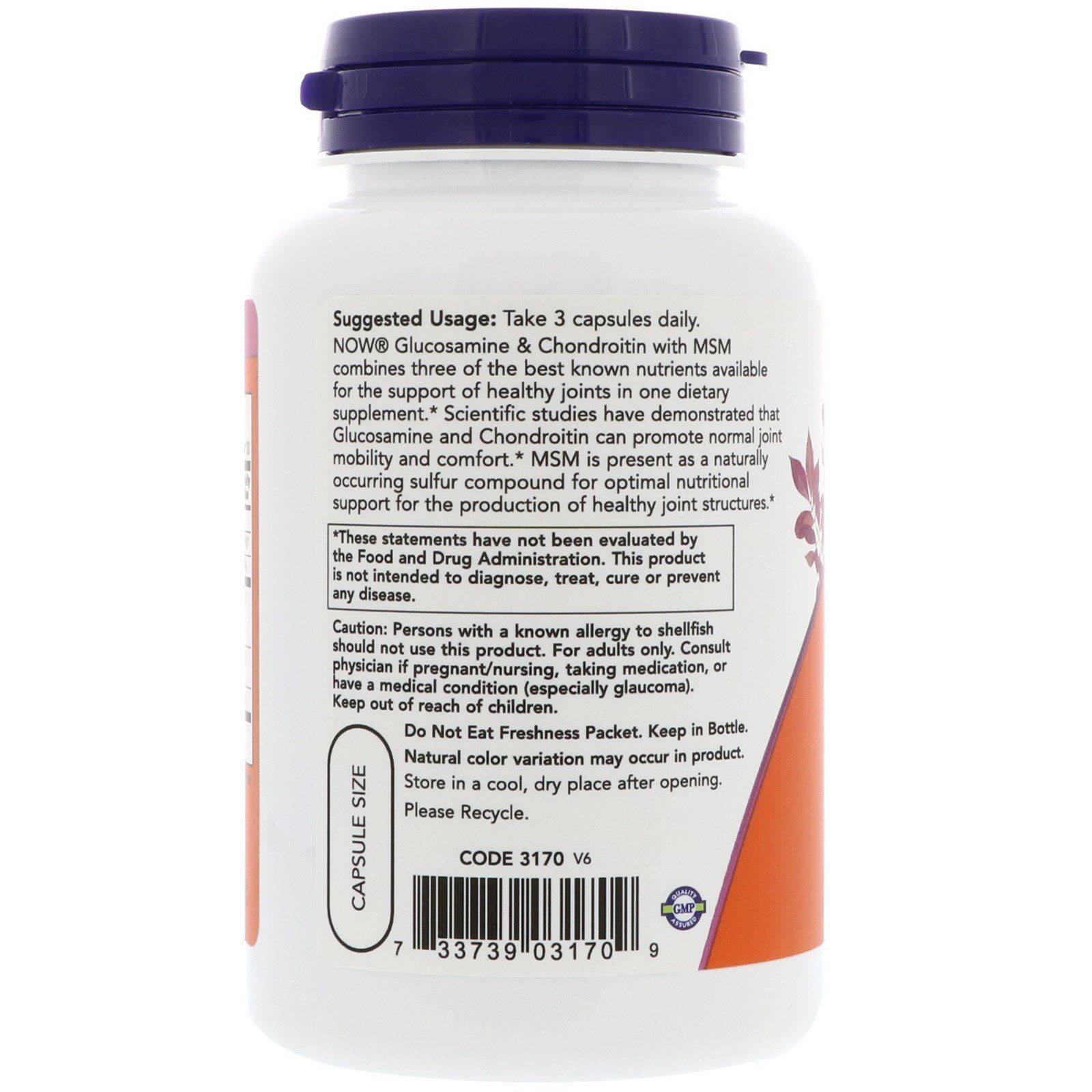 NOW Foods, Glucosamine & Chondroitin with MSM, 90 капсул