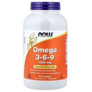 NOW Foods, Omega 3-6-9, 1000 мг, 250 капсул