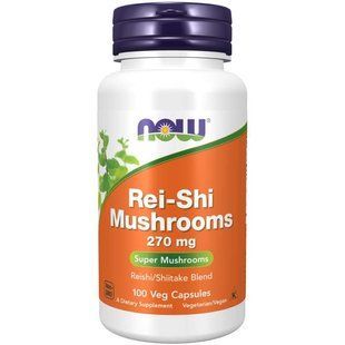 NOW Foods, Rei-Shi Mushrooms, 270 мг, 100&nbsp;вегетаріанських капсул
