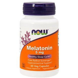 NOW Foods, Melatonin, 5 мг, 60 капсул