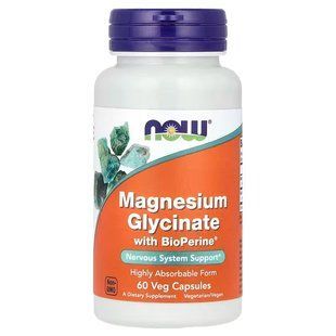 Now Foods, Magnesium Glycinate With BioPerine, 60 капсул