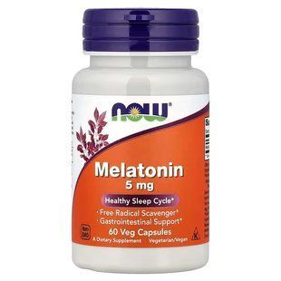 NOW Foods, Melatonin, 5 мг, 60 капсул