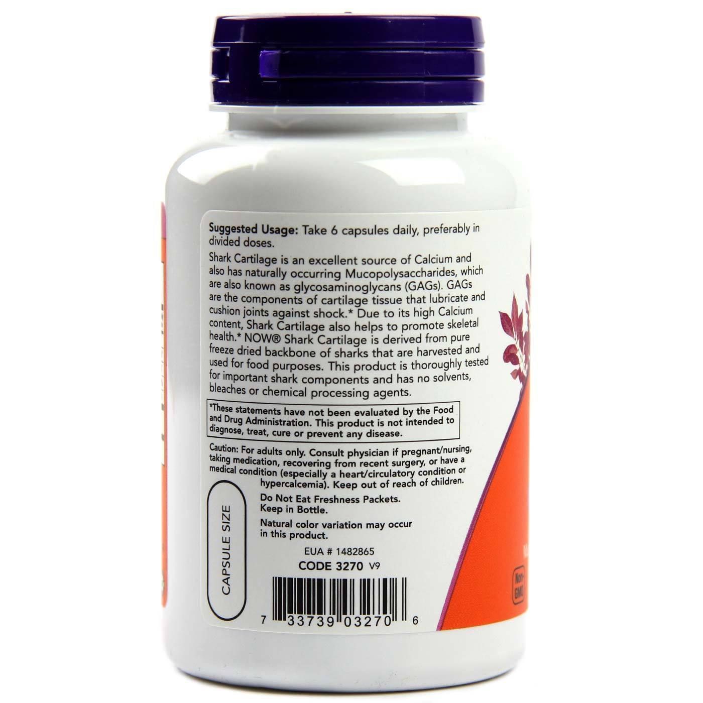 NOW Foods, Shark Cartilage, 750 мг, 100 капсул