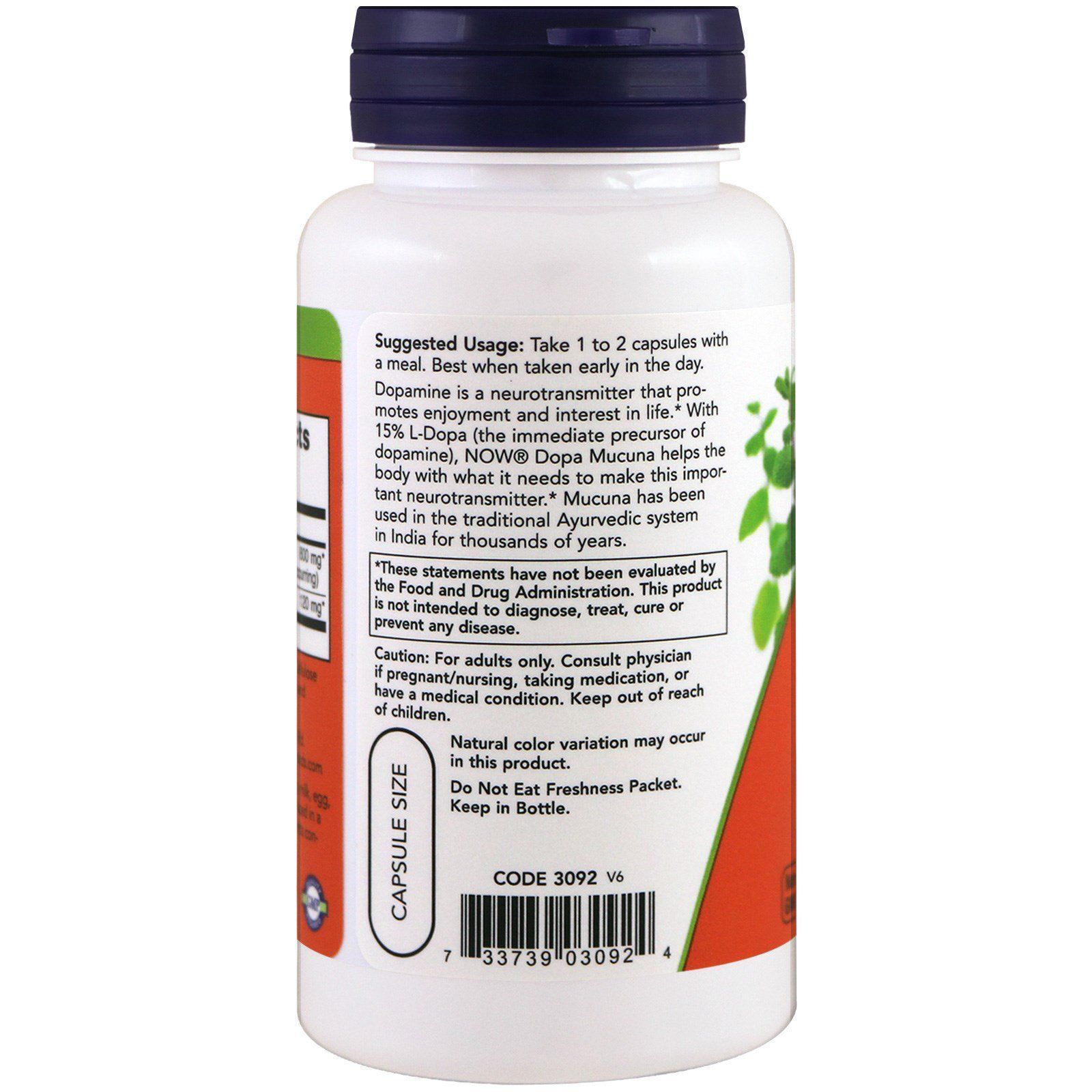 NOW Foods, DOPA Mucuna, 90 капсул