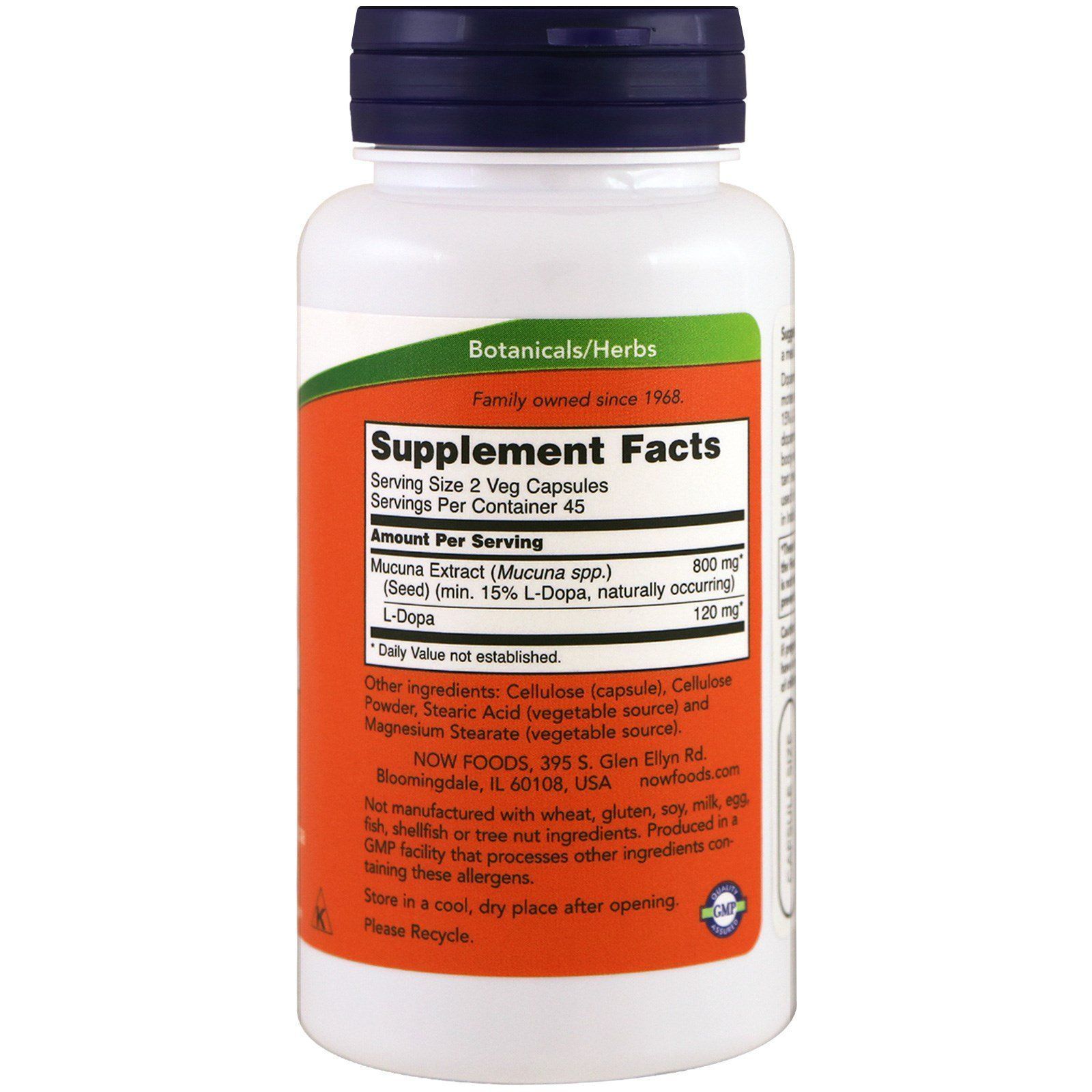 NOW Foods, DOPA Mucuna, 90 капсул