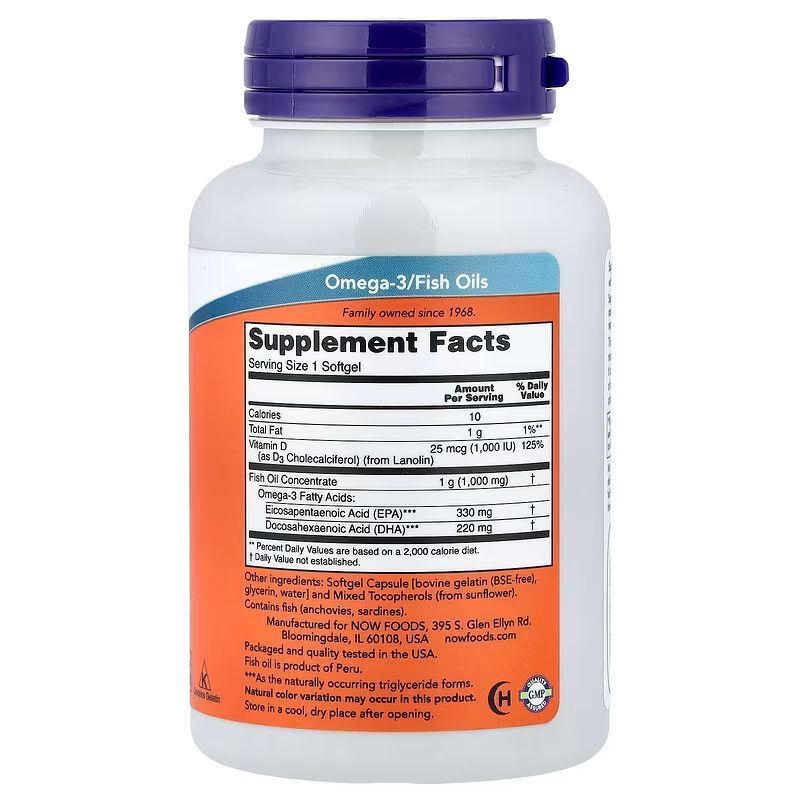 NOW Foods, Tri-3D Omega, 330 EPA/220 DHA, 90 м'яких капсул