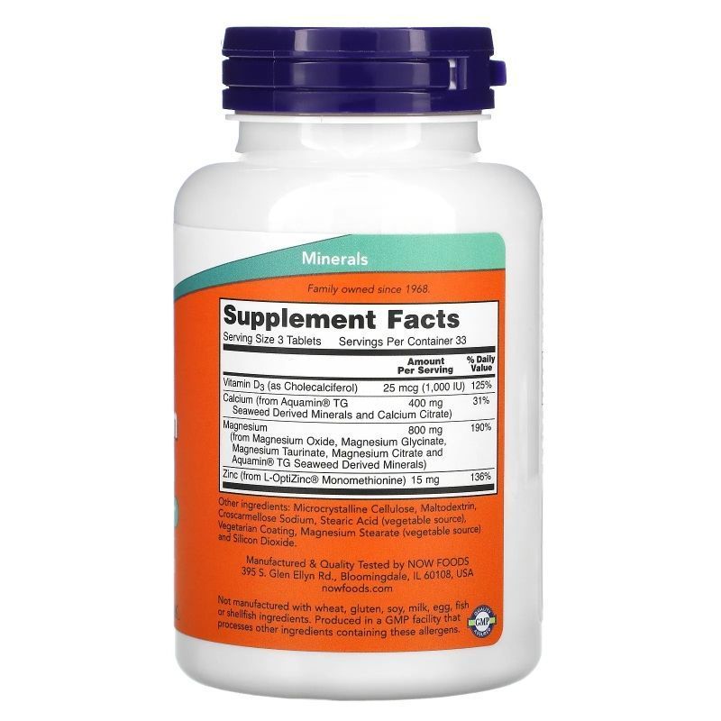 NOW Foods, Magnesium & Calcium, 100 таблеток