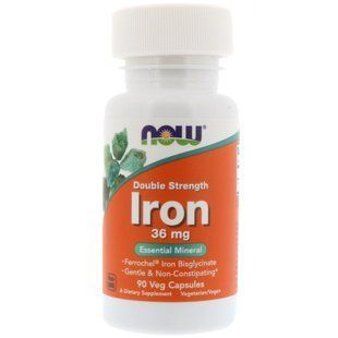 NOW Foods, Iron, 36 мг, 90 капсул