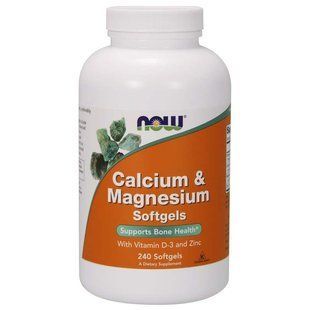 Now Foods, Calcium & Magnesium, with Vitamin D-3 and Zinc, 240 м'яких капсул