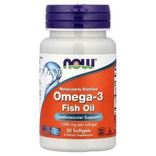 NOW Foods, Omega-3, Molecularly Distilled, 30 капсул