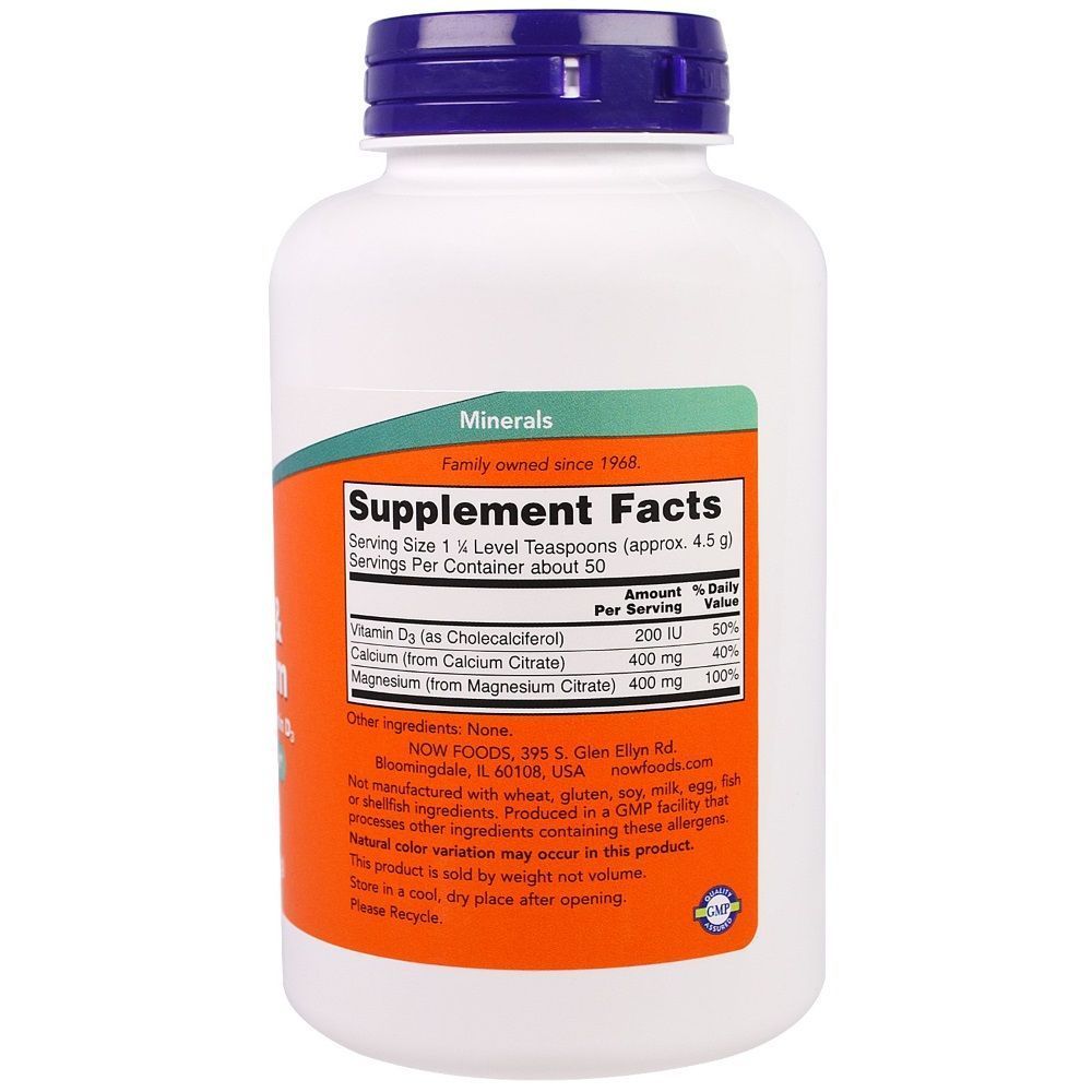 Кальцій і Магній з вітаміном Д3 (NOW Foods, Calcium & Magnesium With Vitamin D3), 227г