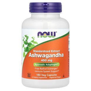 NOW Foods, Ashwagandha, 450 мг, 180 капсул