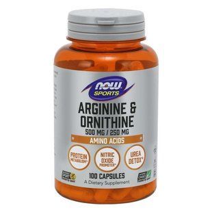 NOW Foods, Arginine & Ornithine, 500/250, 100 капсул