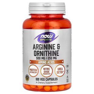 NOW Foods, Arginine & Ornithine, 500/250, 100 капсул
