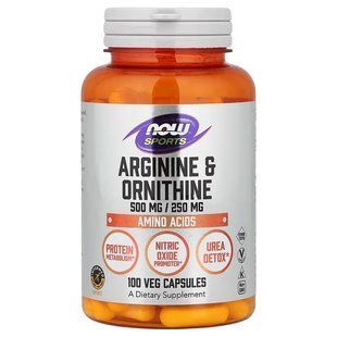 NOW Foods, Arginine & Ornithine, 500/250, 100 капсул
