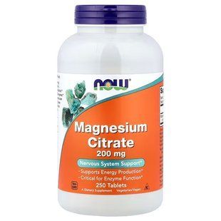 NOW Foods, Magnesium Citrate, 200 мг, 250 таблеток